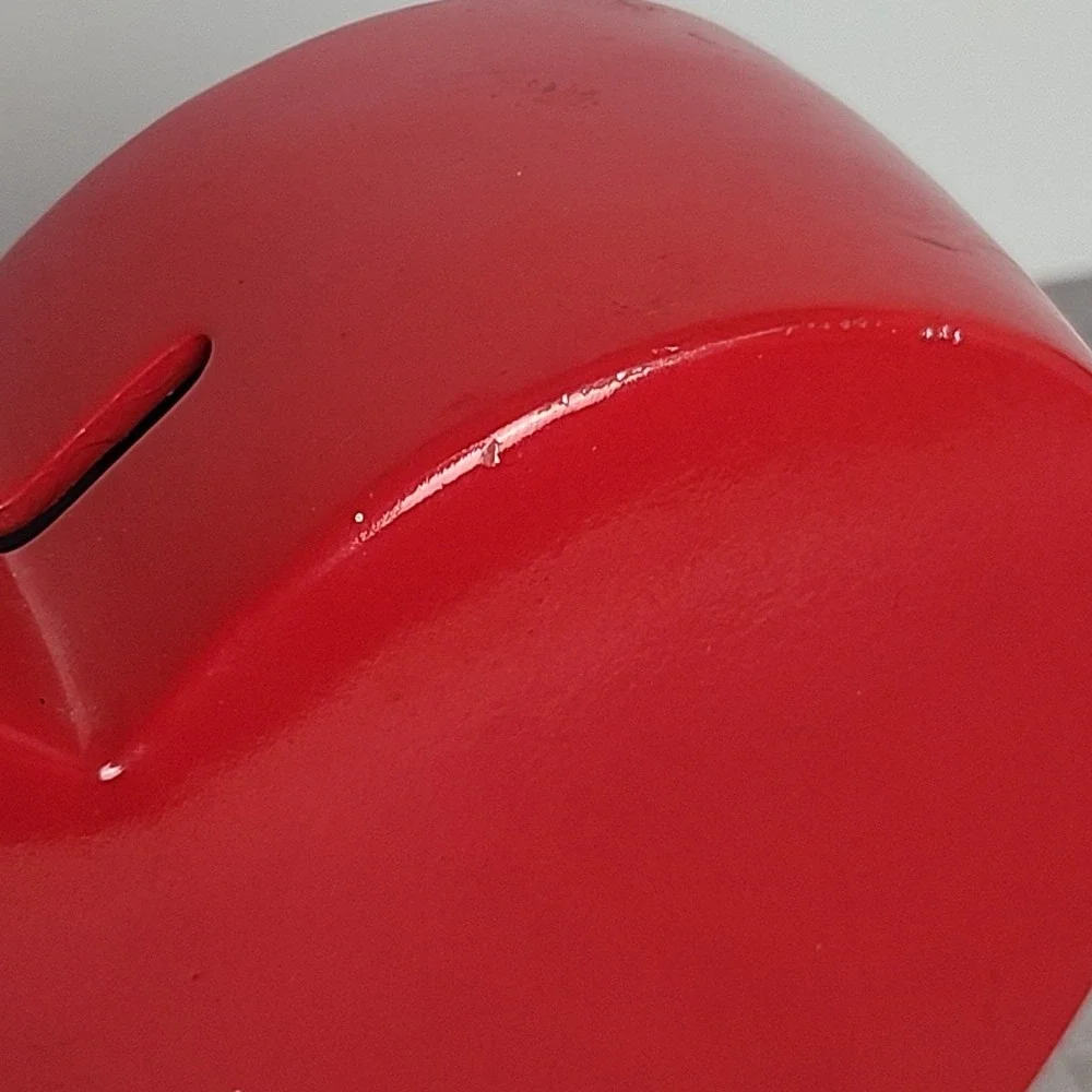 Mickey Minnie Mouse Kissing Heart Shaped Red Ceramic Coin Bank